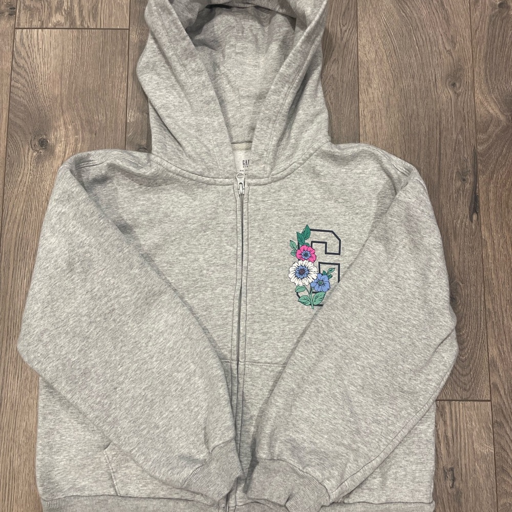 GAP kids girls zip up hoodie in athletic grey. Size XXL (14-16)